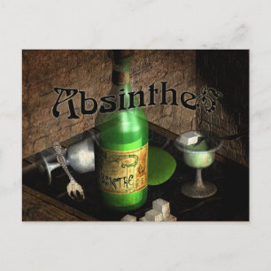 Absinthe Tray stille leven Briefkaart