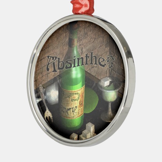 Absinthe Tray stille leven Metalen Ornament (Links)