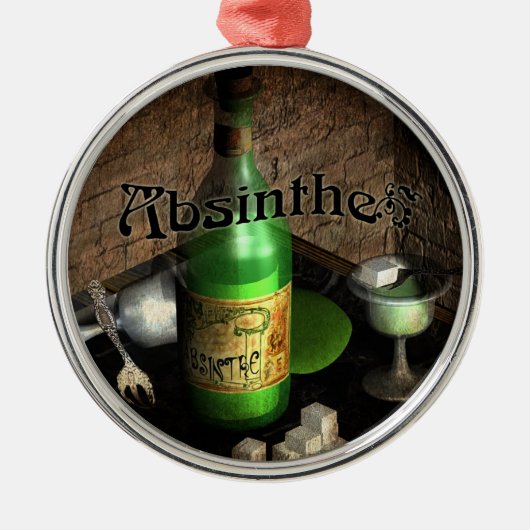 Absinthe Tray stille leven Metalen Ornament (Voorkant)