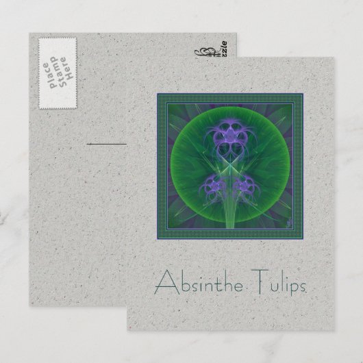 Absinthe Tulips Mandala Briefkaart (Voorkant / Achterkant)