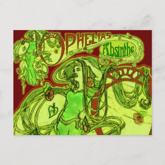 Absinthe van Ophelia Briefkaart (Voorkant)
