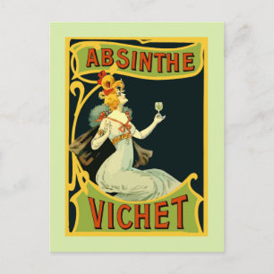 Absinthe Vichet, modern art nouveau Briefkaart