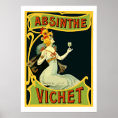 Absinthe Vichet, modern art nouveau Poster (Voorkant)