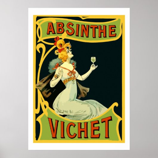 Absinthe Vichet, modern art nouveau Poster (Voorkant)