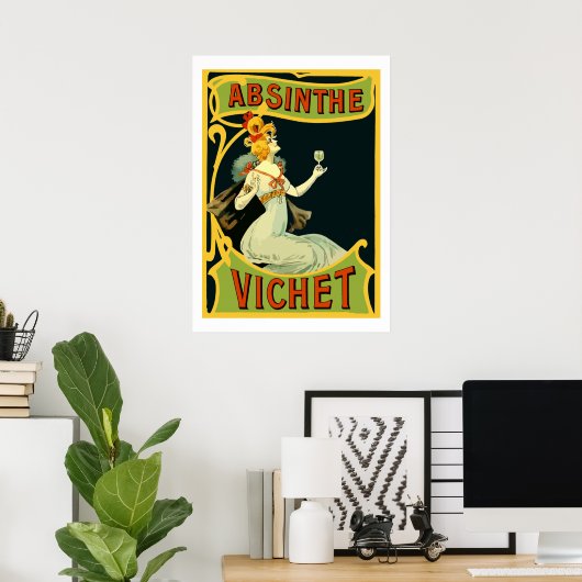 Absinthe Vichet, modern art nouveau Poster (Thuiskantoor)