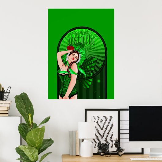 absinthe Victoriaans green fee poster (Thuiskantoor)