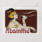 Absinthe, Vrouw Sipping Briefkaart (Voorkant)