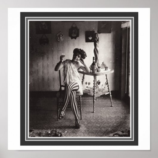 "Absinthe while she Waits" 12 x 12 Poster (Voorkant)