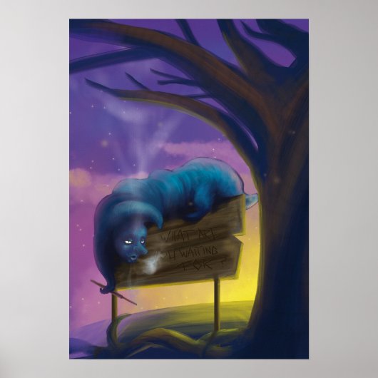 Absolem the blue Catapillar Poster (Voorkant)