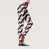 Absolute Abstract Rood Wit Zwart Patroon Leggings (Rechts)