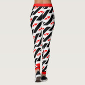 Absolute Abstract Rood Wit Zwart Patroon Leggings (Achterkant)