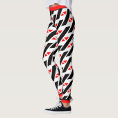 Absolute Abstract Rood Wit Zwart Patroon Leggings (Links)