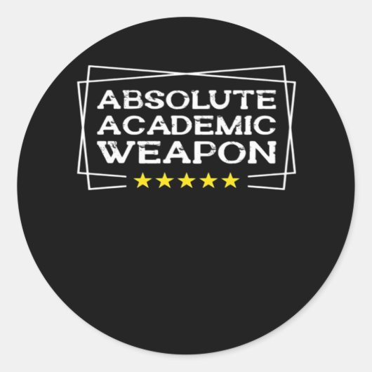 Absolute Academic Weapon Classic Chill Ronde Sticker (Voorkant)