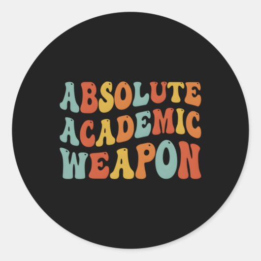 Absolute Academische Weapon Trend Ronde Sticker (Voorkant)