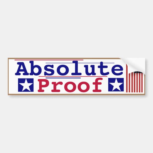 Absolute Bewijs Bumpersticker (Voorkant)