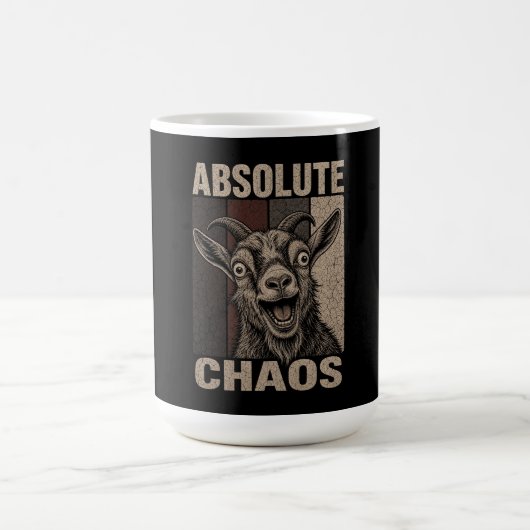 Absolute Chaos Schreeuwende Geit Grappig Retro Des Koffiemok (Center)