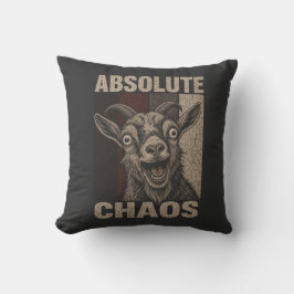 Absolute Chaos Schreeuwende Geit Grappig Retro Des Kussen