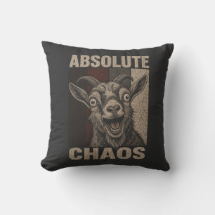 Absolute Chaos Schreeuwende Geit Grappig Retro Des Kussen
