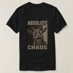 Absolute Chaos Schreeuwende Geit Grappig Retro Des T-shirt
