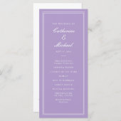 Absolute Classic Script Lavender Wedding Programmakaart (Voorkant / Achterkant)