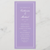 Absolute Classic Script Lavender Wedding Programmakaart (Voorkant)