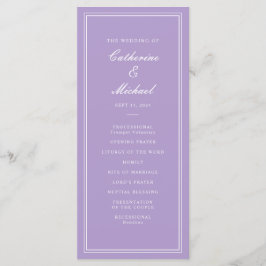 Absolute Classic Script Lavender Wedding Programmakaart