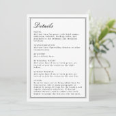 Absolute Classic Script Zwart en Wit Uitnodigen Programmakaart (Staand voorkant)