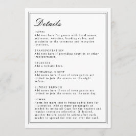 Absolute Classic Script Zwart en Wit Uitnodigen Programmakaart