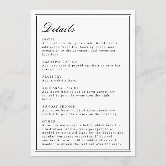 Absolute Classic Script Zwart en Wit Uitnodigen Programmakaart (Voorkant)