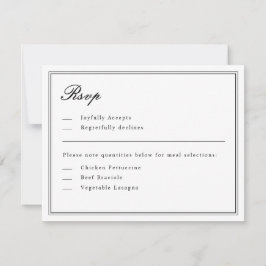 Absolute Classic Script Zwart-wit RSVP Kaart