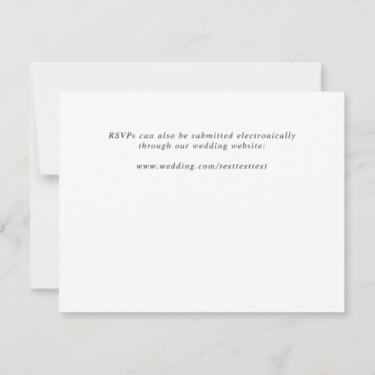 Absolute Classic Script Zwart-wit RSVP Kaart (Achterkant)