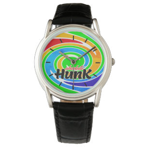 Absolute hunk Rainbow kleurde wervelkolom Horloge
