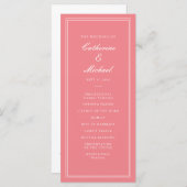 Absolute Klassiek Script Peachy Pink Wedding Programmakaart (Voorkant / Achterkant)