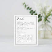Absolute Klassiek Script Zwart en Wit Enclosure Kaart (Staand voorkant)