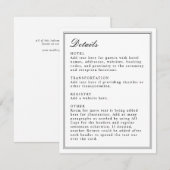 Absolute Klassiek Script Zwart en Wit Enclosure Kaart (Voorkant / Achterkant)