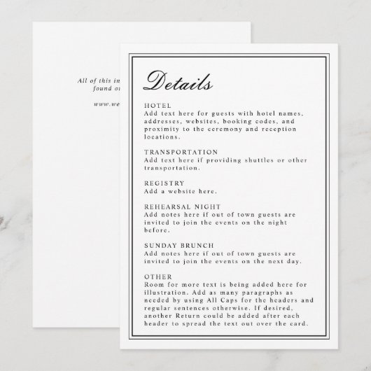 Absolute Klassiek Script Zwart en Wit Uitnodiging (Voorkant / Achterkant)