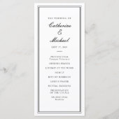 Absolute Klassiek Script Zwart-wit bruiloft Programmakaart (Voorkant)