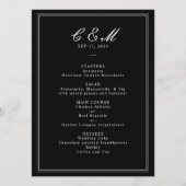 Absolute Klassiek Script Zwart-wit bruiloft Programmakaart (Voorkant)