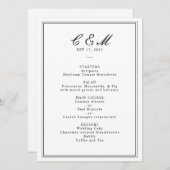 Absolute Klassiek Script Zwart-wit bruiloft Programmakaart (Voorkant / Achterkant)