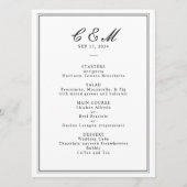 Absolute Klassiek Script Zwart-wit bruiloft Programmakaart (Voorkant)