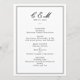 Absolute Klassiek Script Zwart-wit bruiloft Programmakaart