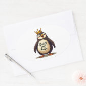 Absolute Unit Pesto - De Koning Pinguïn Ovale Sticker (Envelop)