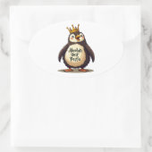 Absolute Unit Pesto - De Koning Pinguïn Ovale Sticker (Tas)
