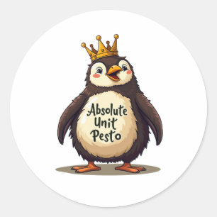 Absolute Unit Pesto - De Koning Pinguïn Ronde Sticker