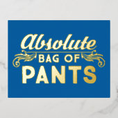 Absolute zak van broek folie uitnodiging briefkaart (Voorkant)