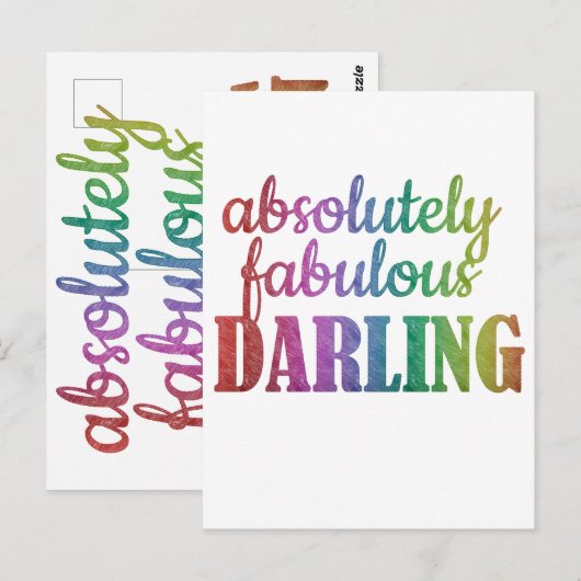 ABSOLUULOUS DARLING - FABULOUS - DARLING - BRIEFKAART (Voorkant / Achterkant)
