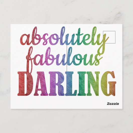 ABSOLUULOUS DARLING - FABULOUS - DARLING - BRIEFKAART (Achterkant)