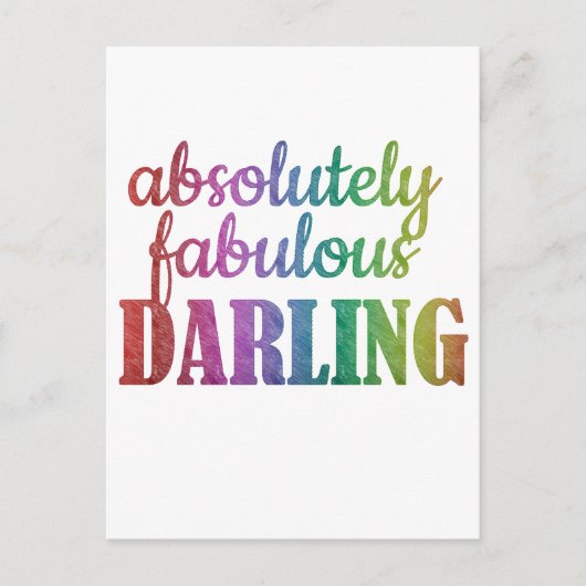ABSOLUULOUS DARLING - FABULOUS - DARLING - BRIEFKAART (Voorkant)