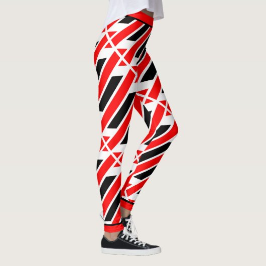 Absoluut Abstract rood zwart Patroon Leggings (Rechts)