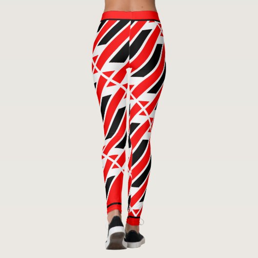 Absoluut Abstract rood zwart Patroon Leggings (Achterkant)
